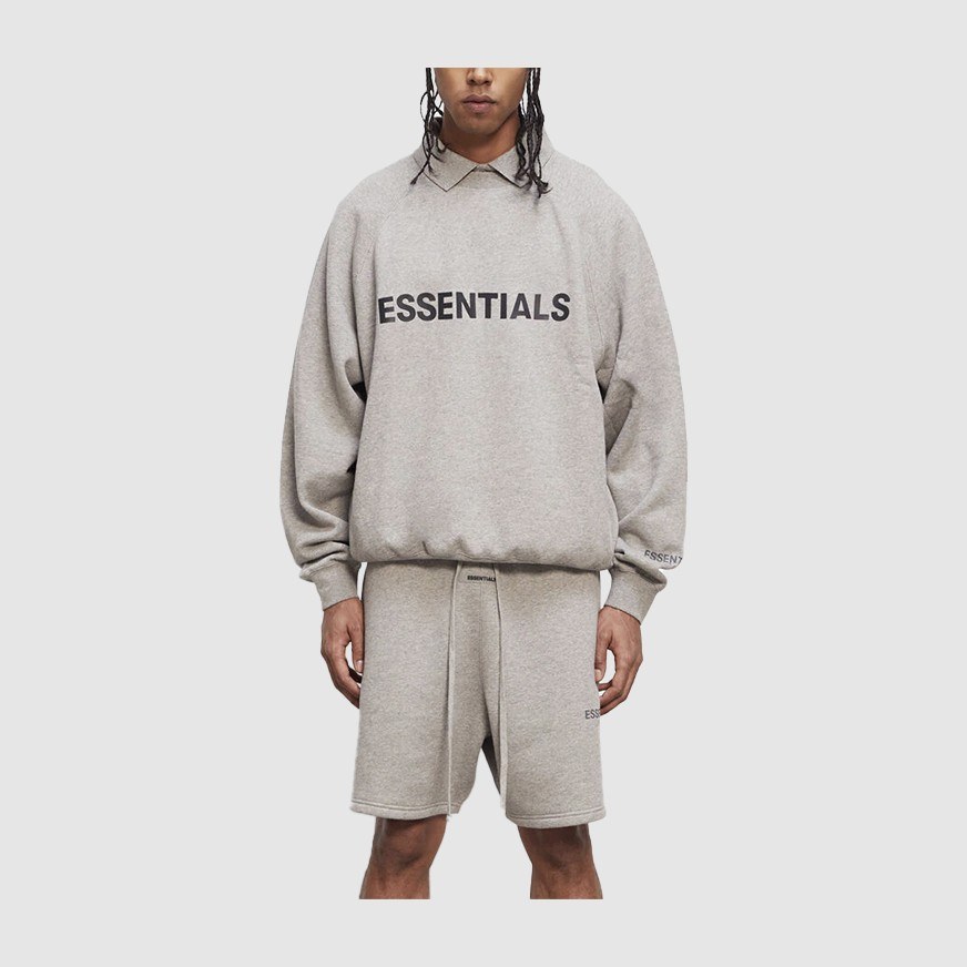 Fear of God Essentials FW20 Crew Neck Sweatshirt Heather Oat