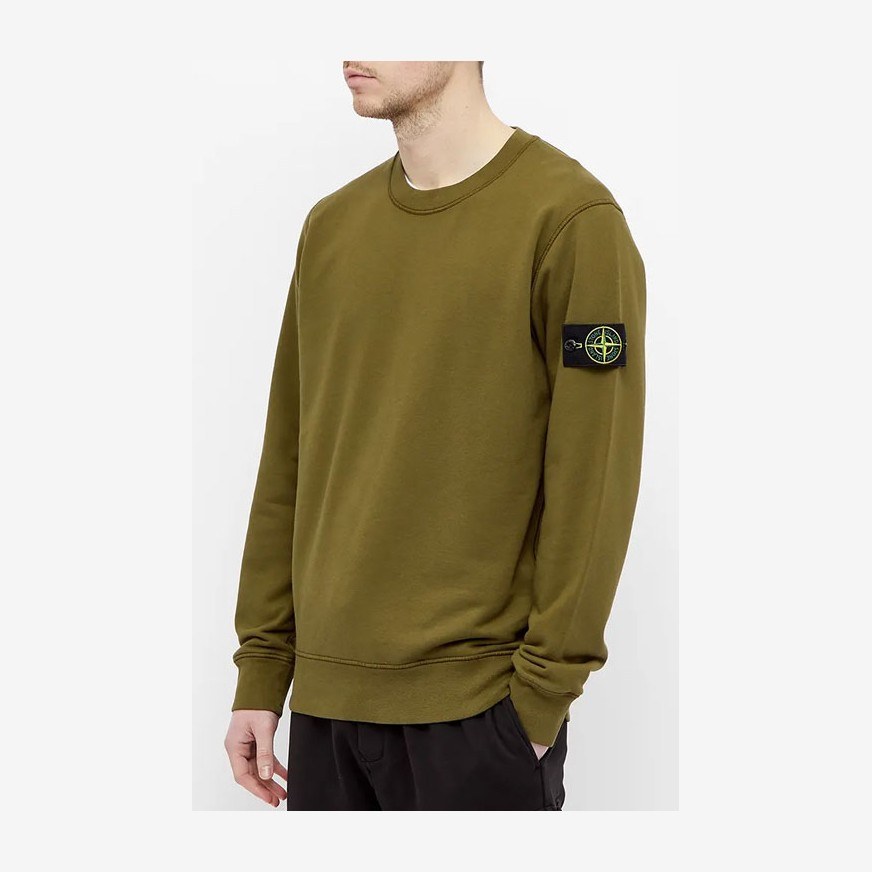 Stone Island Garment Dyed Crew Sweat Olive