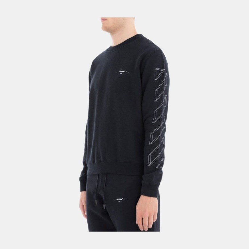 OFF-WHITE Printed Cotton Sweatshirt Black