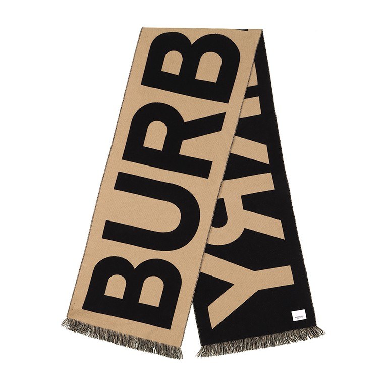 Burberry Logo Wool Jacquard Scarf
