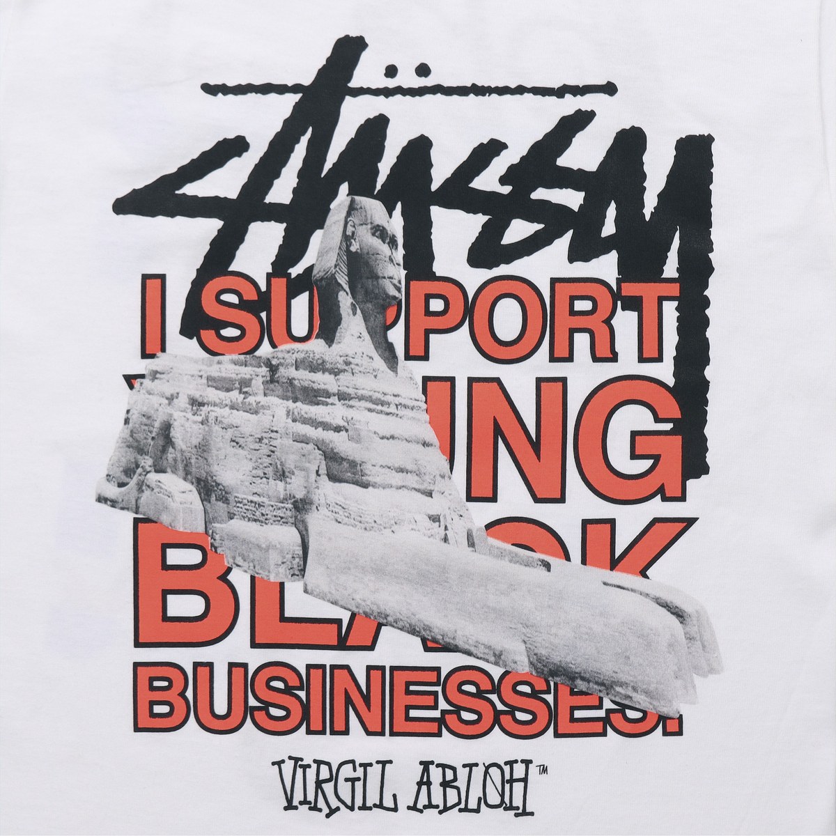 Stussy x OFF-WHITE Virgil Abloh World Tour T-Shirt White