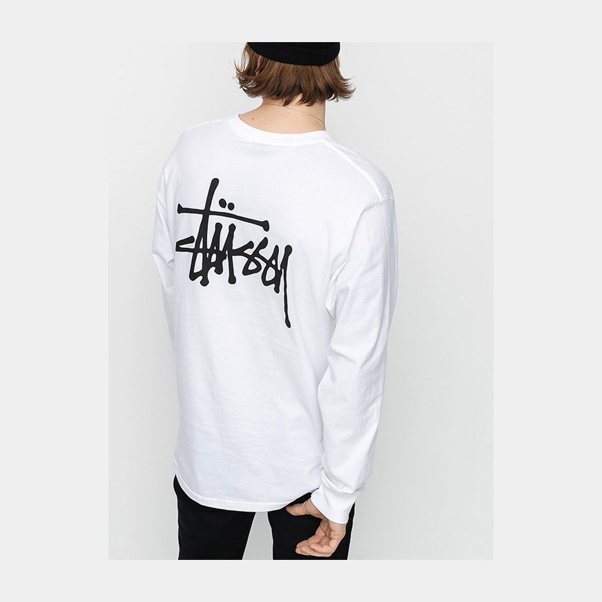 Stussy Basic L/S Tee White
