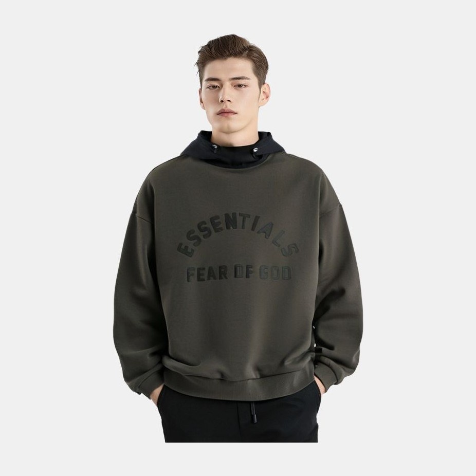 Fear of God Essentials Nylon Fleece Hoodie Ink/Jet Black