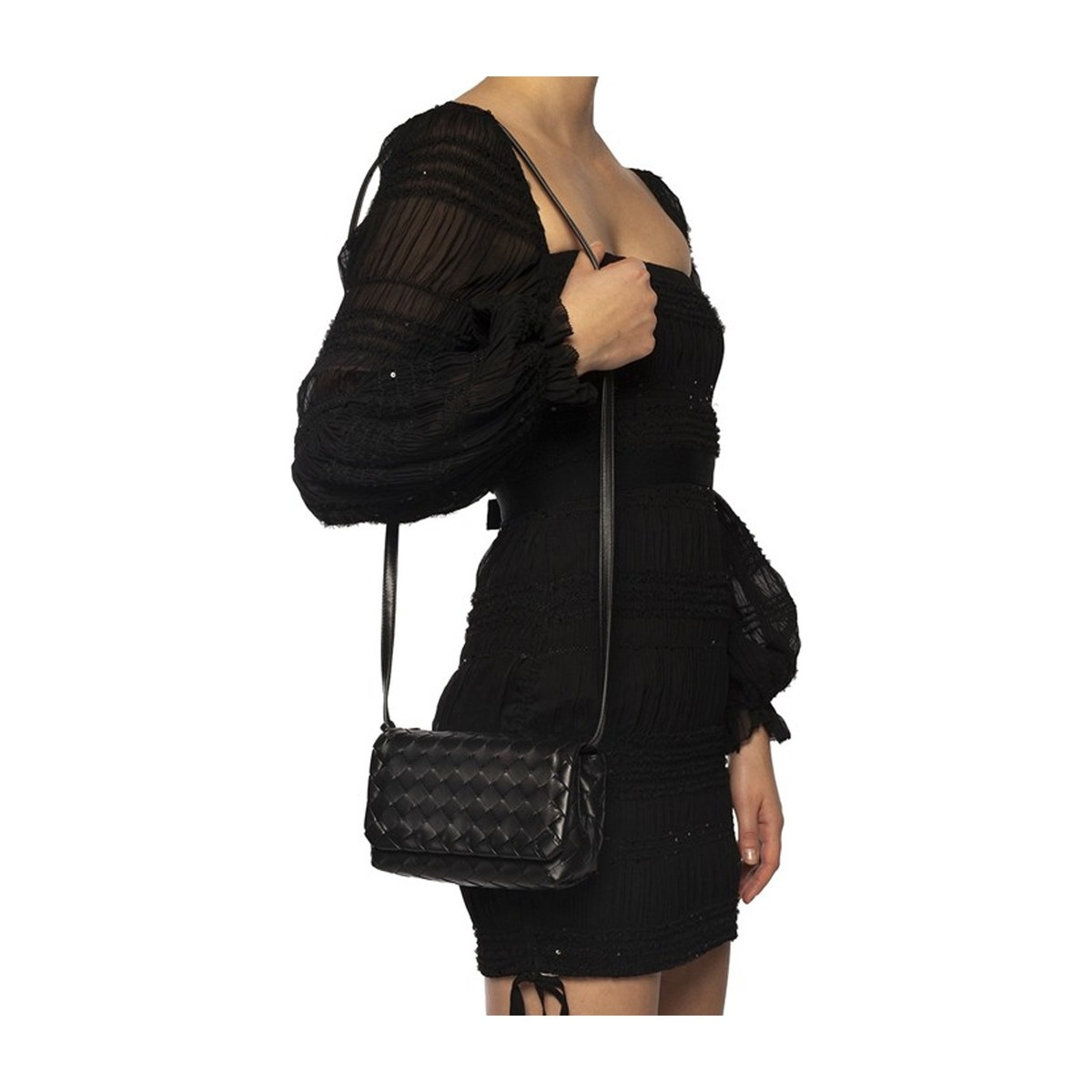 Bottega Veneta Classic Leather Shoulder Bag Black
