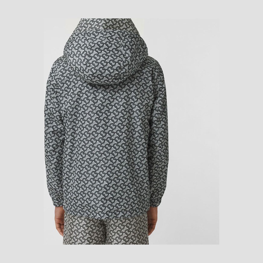 Burberry FW21 Logo Print Hoodie Jacket Grey