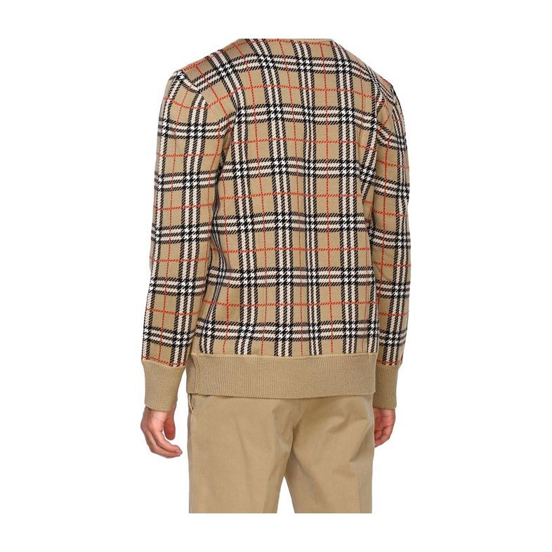 Burberry Classic Check Crewneck Sweater Beige