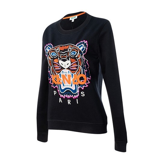KENZO Tiger Embroidered Crewneck Sweatshirt Black