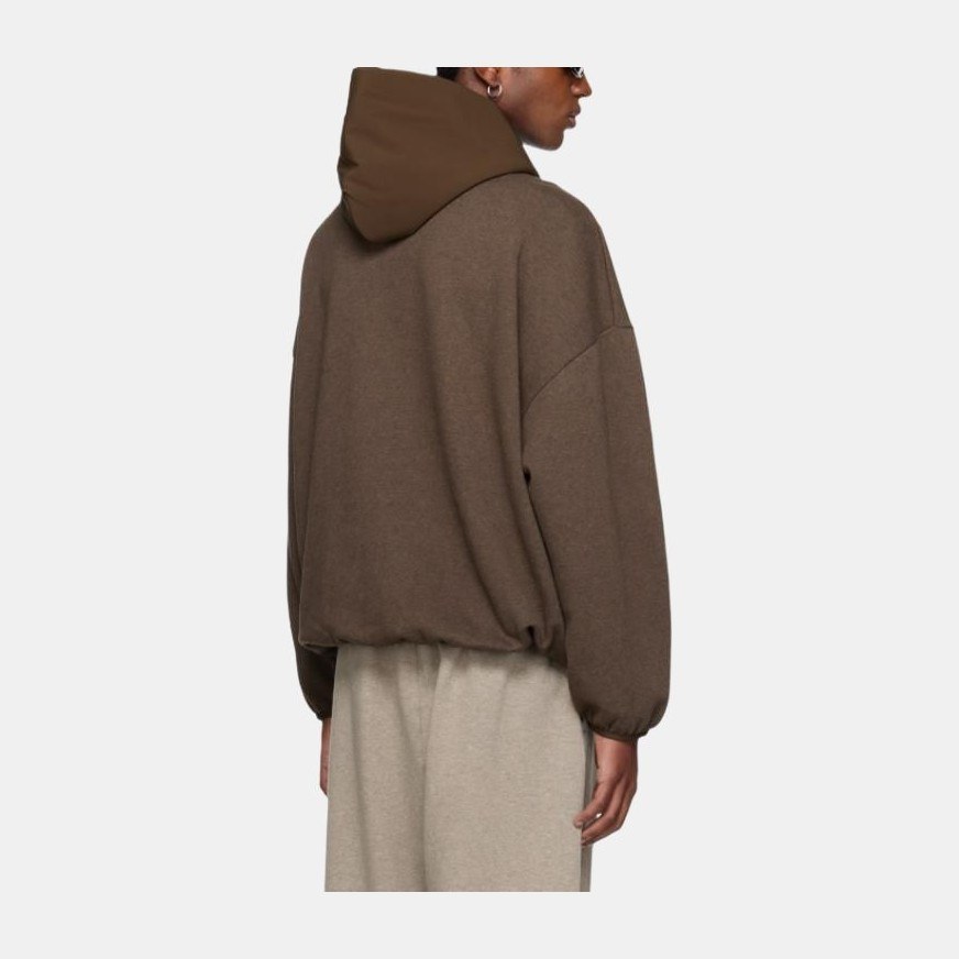 Fear of God Essentials Nylon Fleece Hoodie Heather Wood/Wood