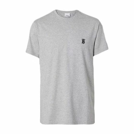 Burberry Logo Embroidered Crewneck T-Shirt Grey