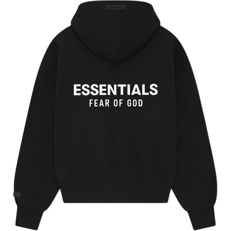 Fear of God Essentials SS25 Classic Full Zip-Up Hoodie Jet Black