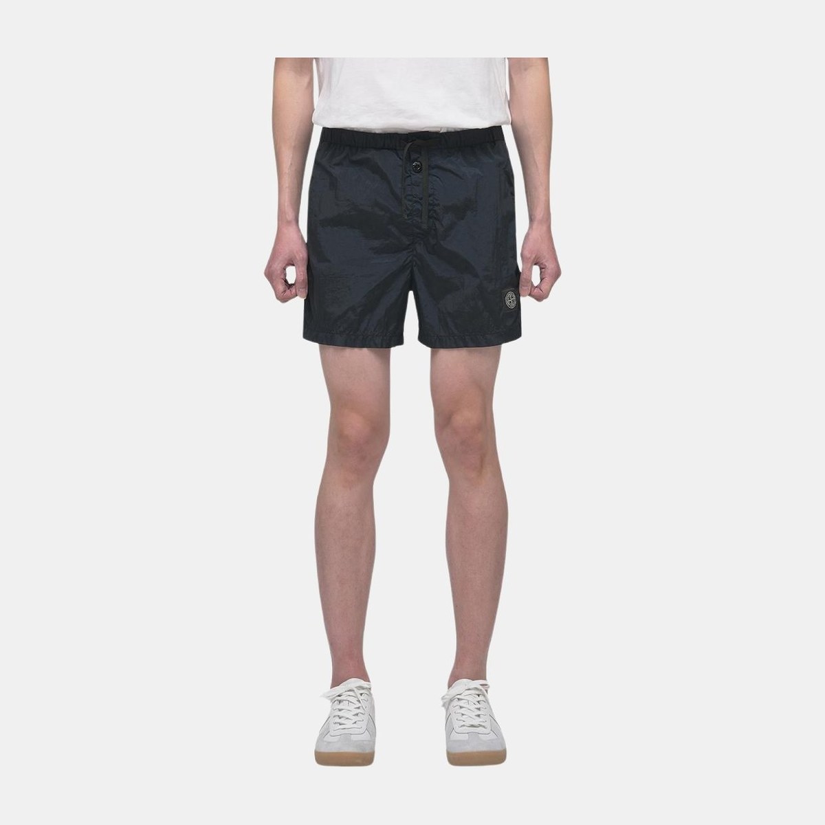 Stone Island Logo Drawstring Swim Shorts Black