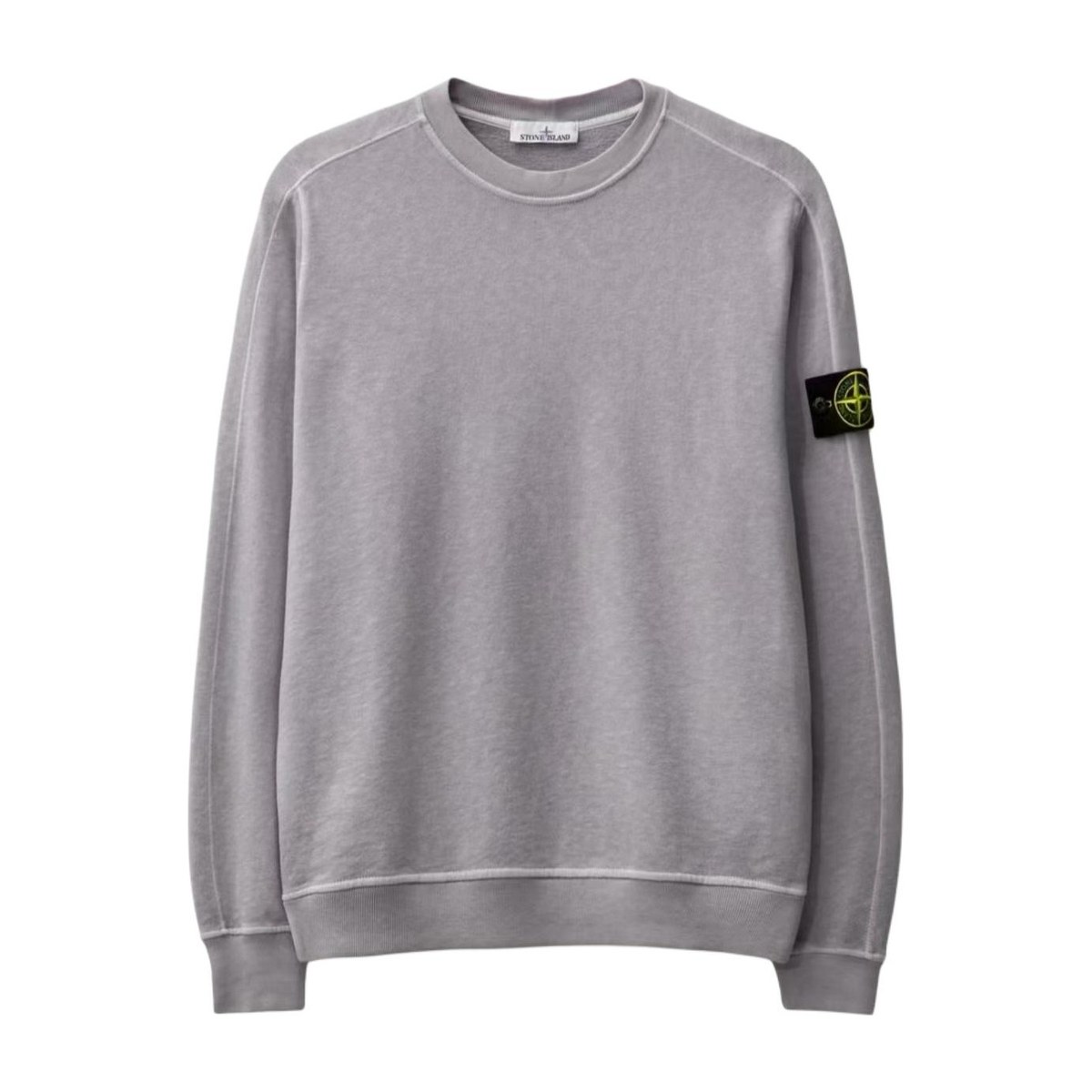 Stone Island SS24 Logo Print Crewneck Sweatshirt Grey