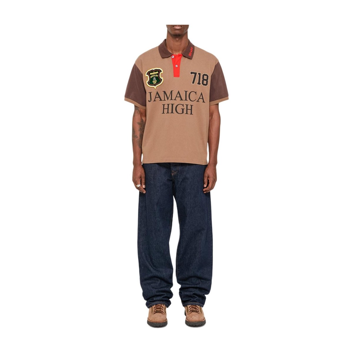 Stussy x Denim Tears SS25 Brown Polo