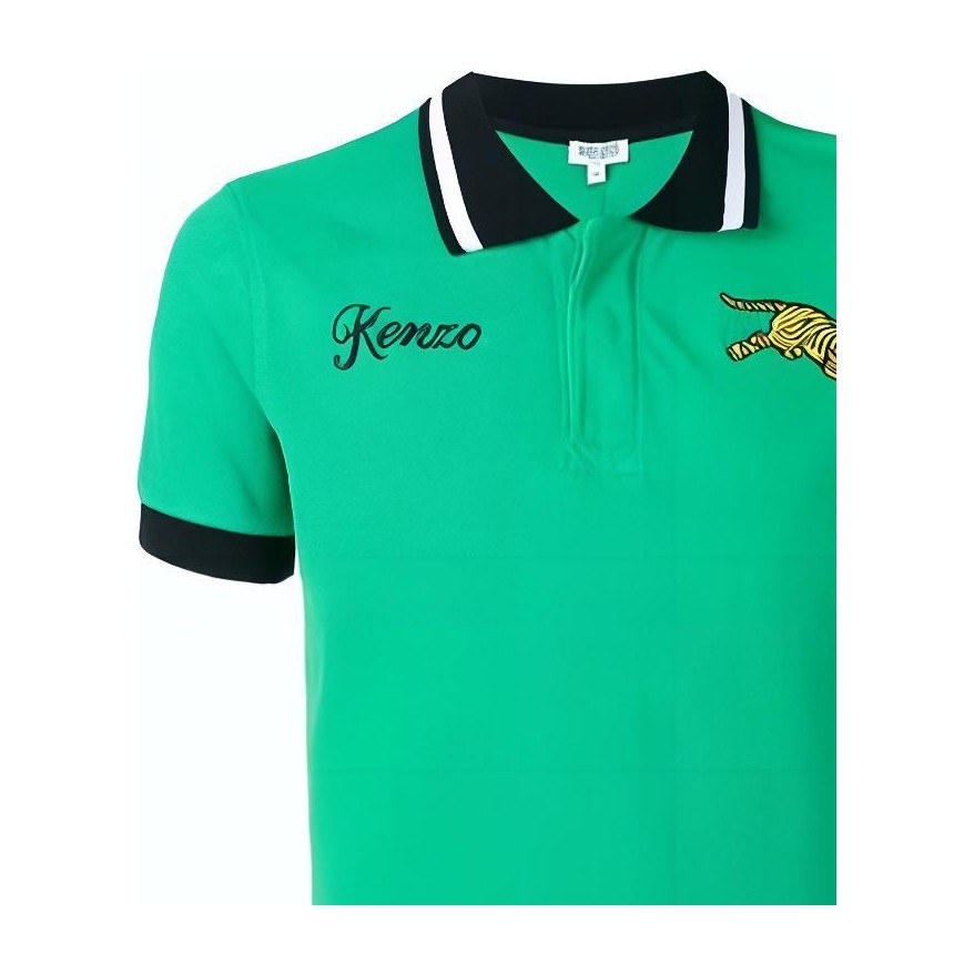 KENZO SS23 Tiger Embroidery Polo Green