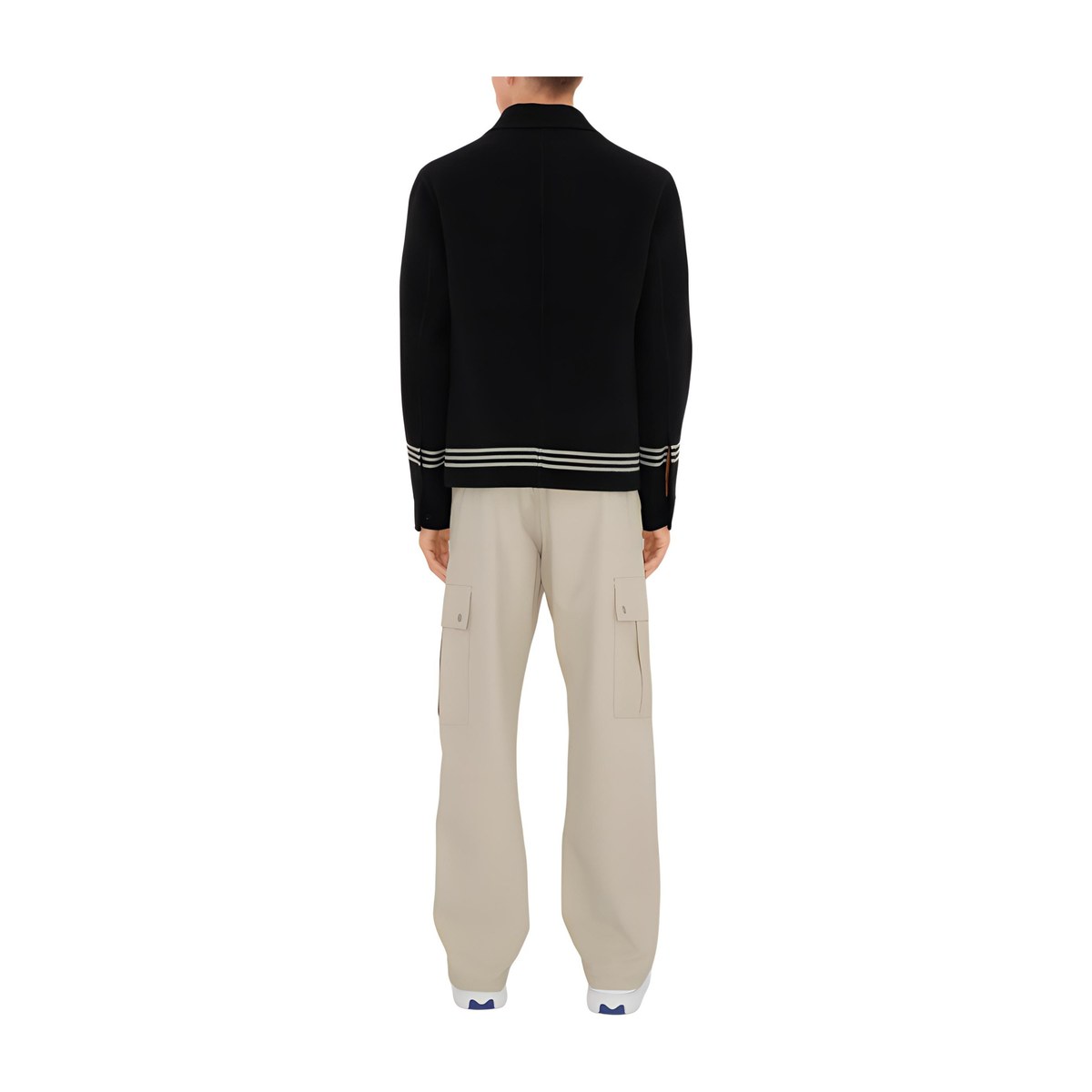 Burberry Striped Print Single-Breasted Jacket Black