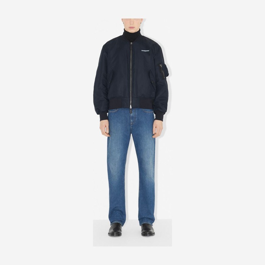 Burberry SS23 Logo Print Bomber Jacket Navy