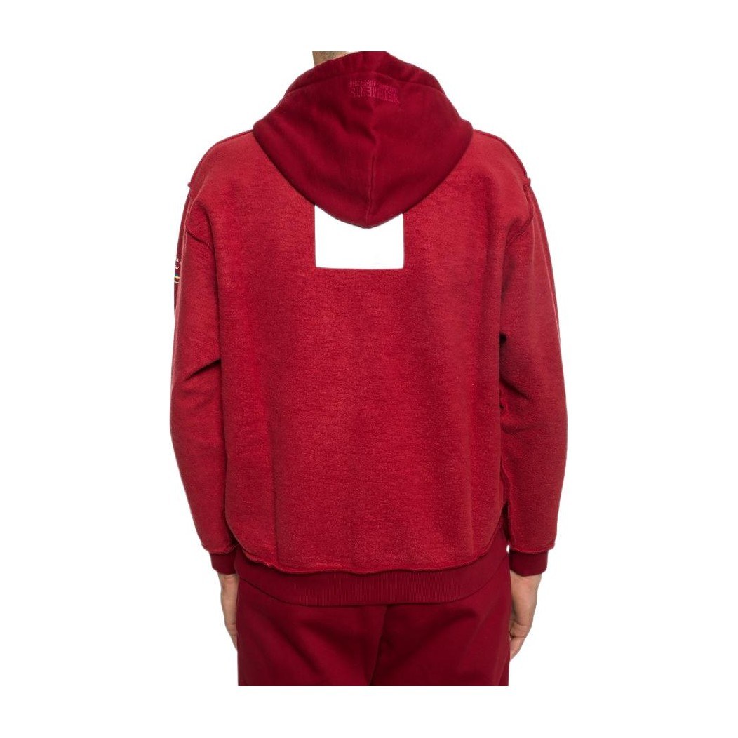 Vetements Logo Print Zip Hoodie Red