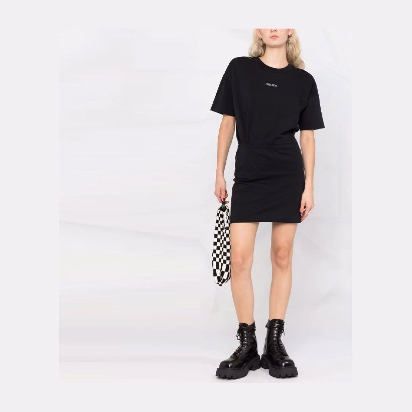 KENZO SS21 Logo Print Dress Black