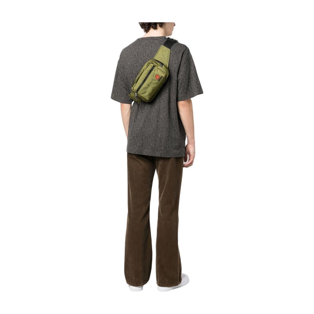 KENZO Nylon Crossbody Waist Bag Khaki