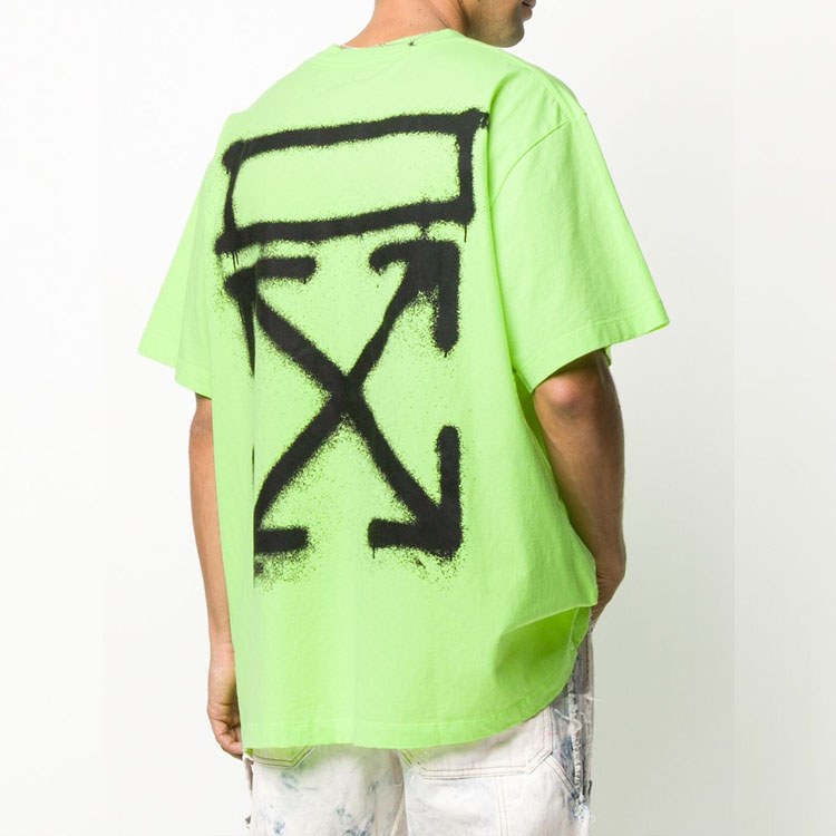 OFF-WHITE SS20 Paint Arrow T-Shirt Fluorescent Green