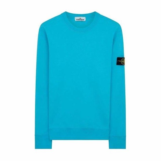 Stone Island Garment Dyed Crew Sweat Turquoise
