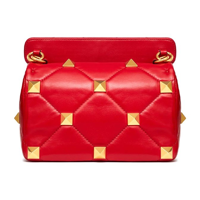 Valentino Napa Roma Studded Chain Bag Red