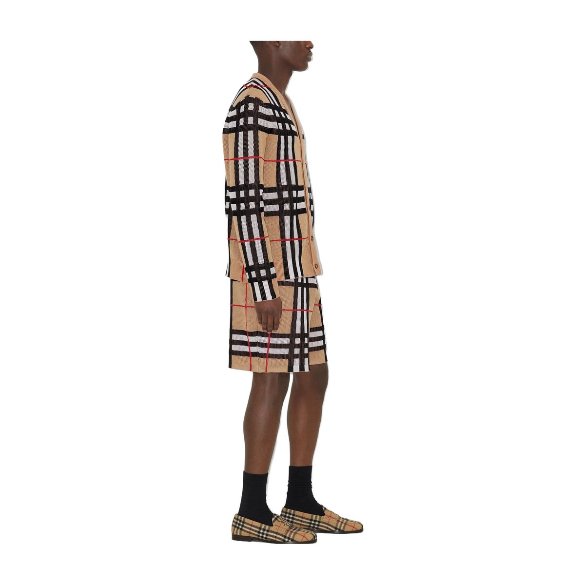 Burberry Single-Breasted V-Neck Knit Sweater Beige