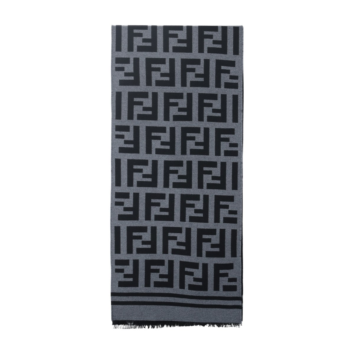 Fendi Wool Scarf Black Grey