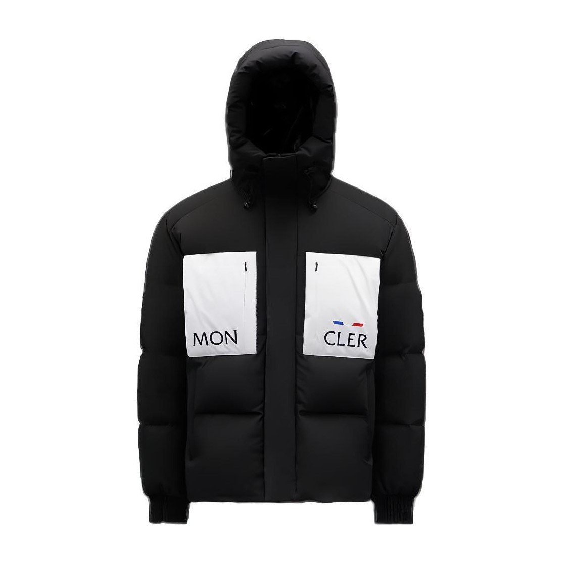 Moncler FW21 Logo Block Hoodie Down Jacket Black