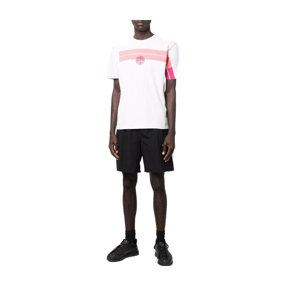 Stone Island SS22 Striped Logo T-Shirt White