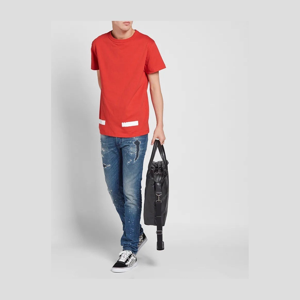OFF-WHITE Basic Striped T-Shirt Red