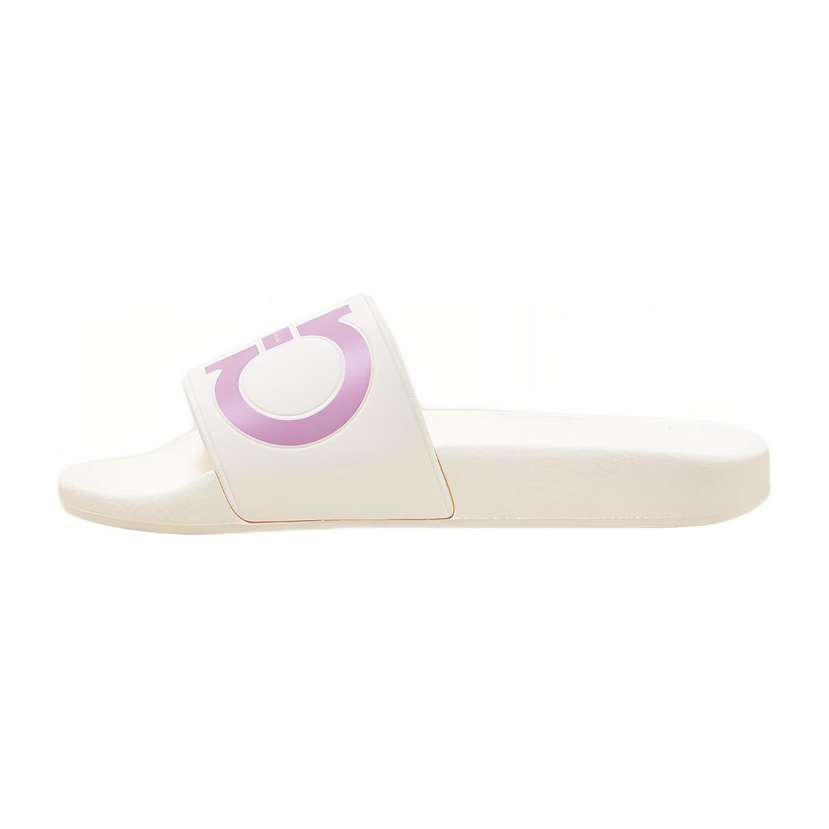 Ferragamo Gancini Open-Toe Slides White