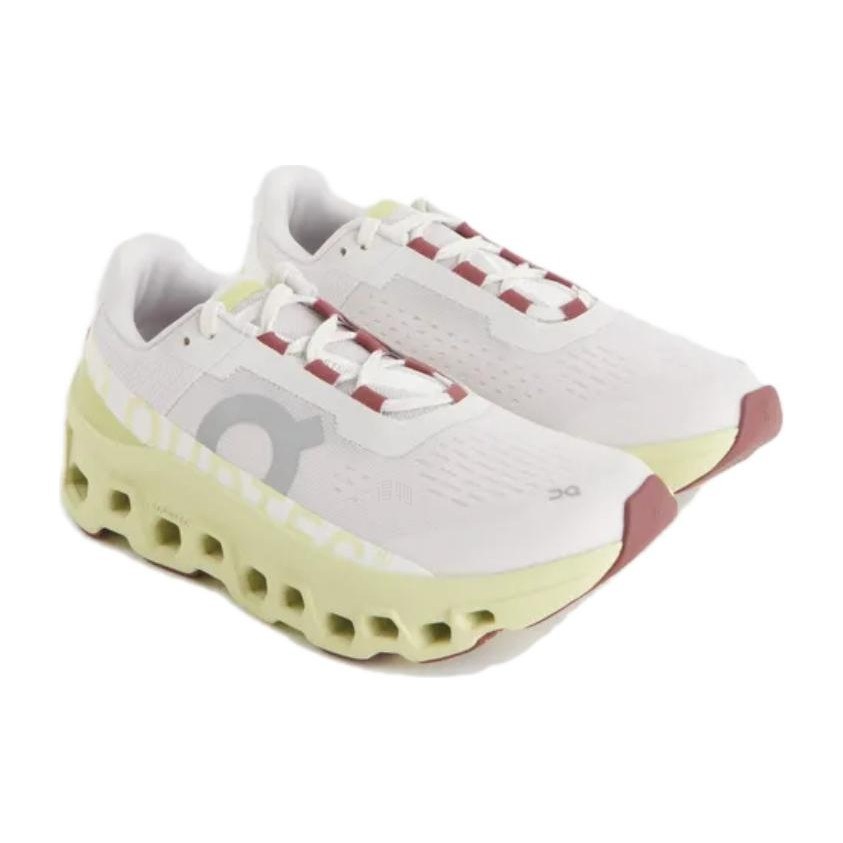 On Cloudmonster White Yellow