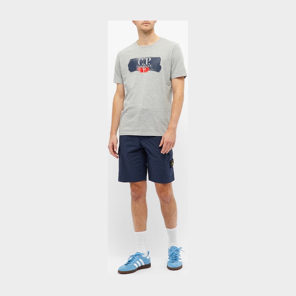 Stone Island Compass Logo Cargo Shorts Navy