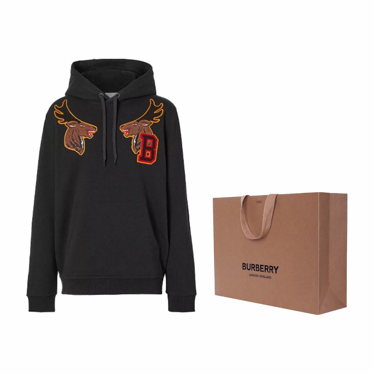 Burberry Animal Letter Hoodie Black