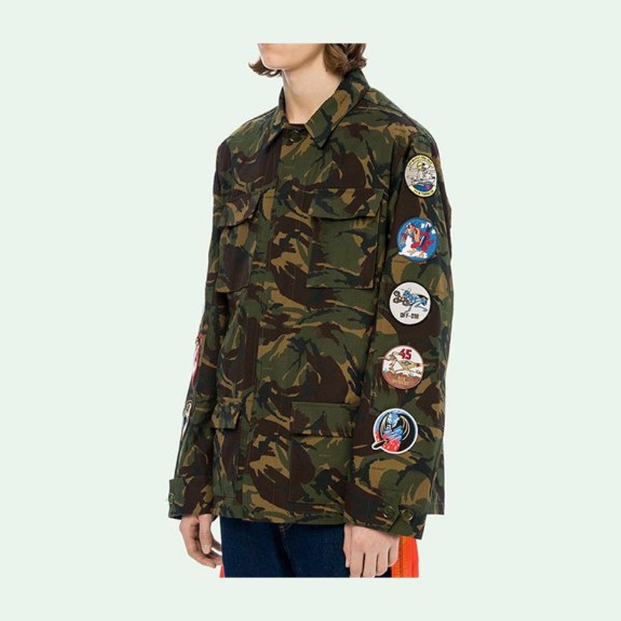 OFF-WHITE Arrow Print Badge Jacket Camo