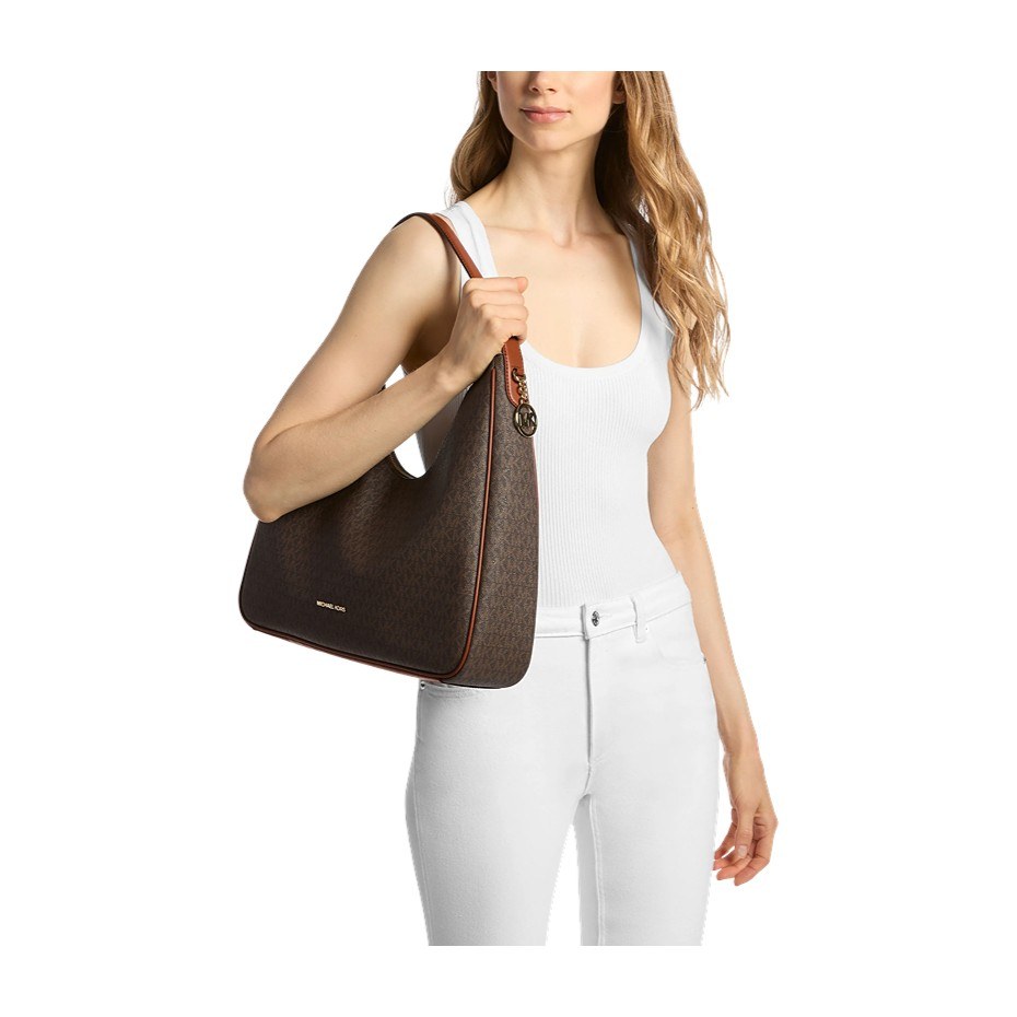 MICHAEL KORS MK Nayla Hobo Bag Medium Brown