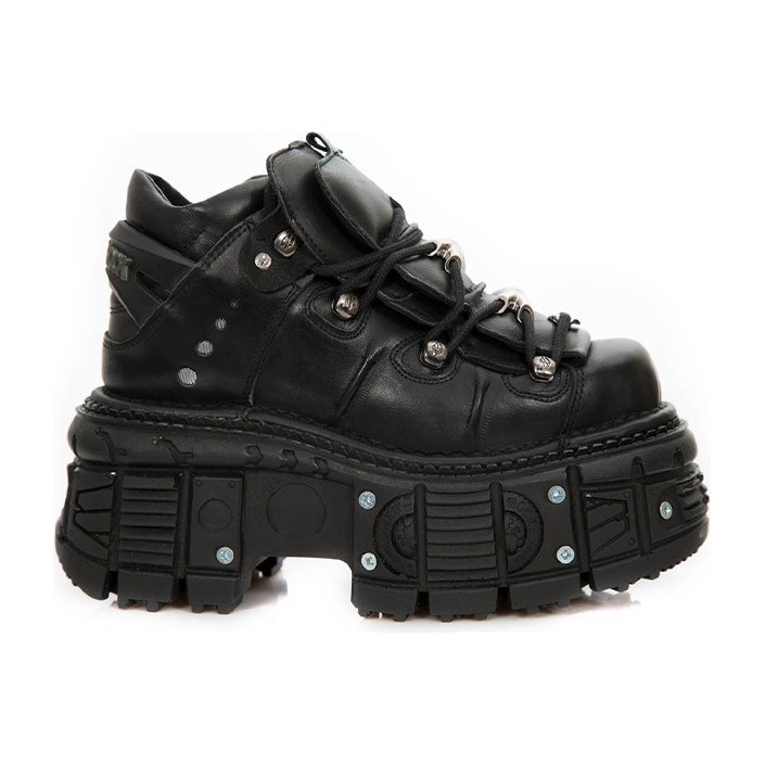 New Rock Retro Punk Platform Shoes Black