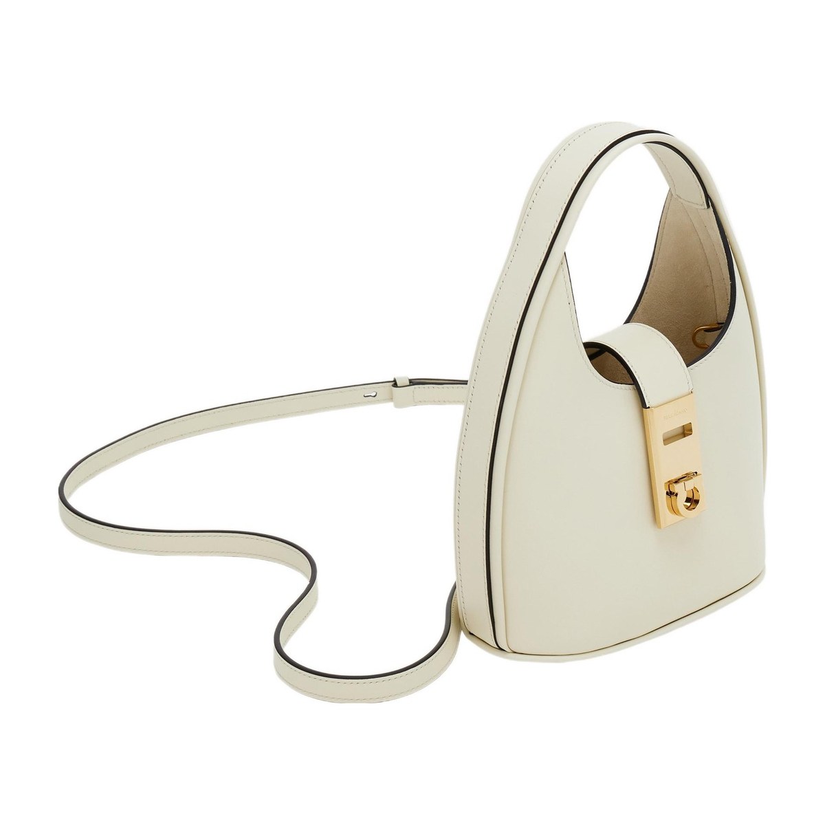 Ferragamo Gancini Mini Bag White