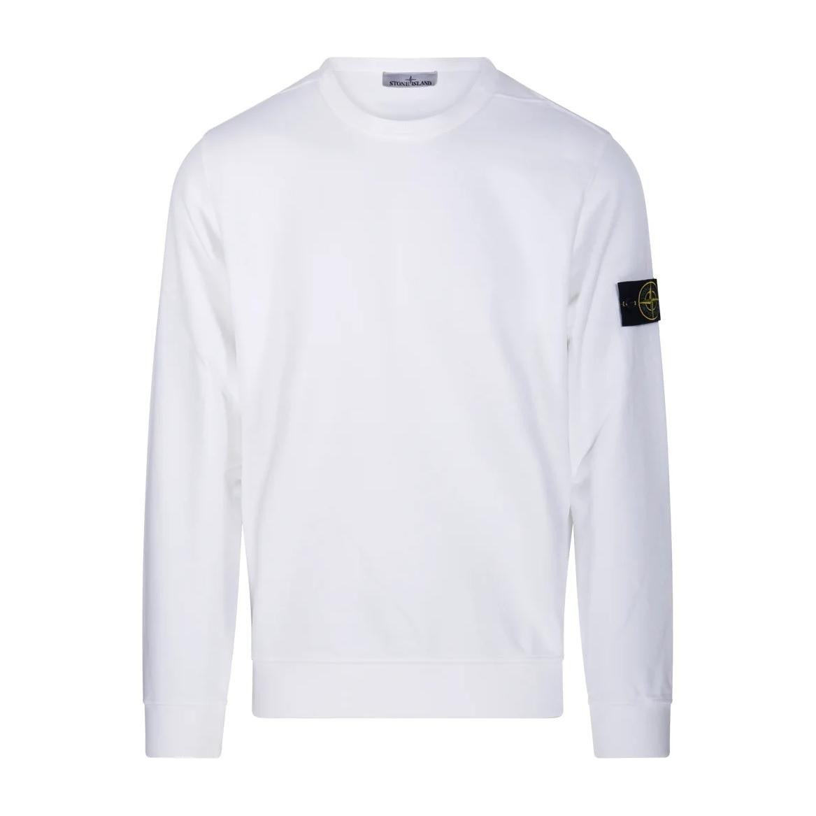 Stone Island Logo Crewneck Sweatshirt White
