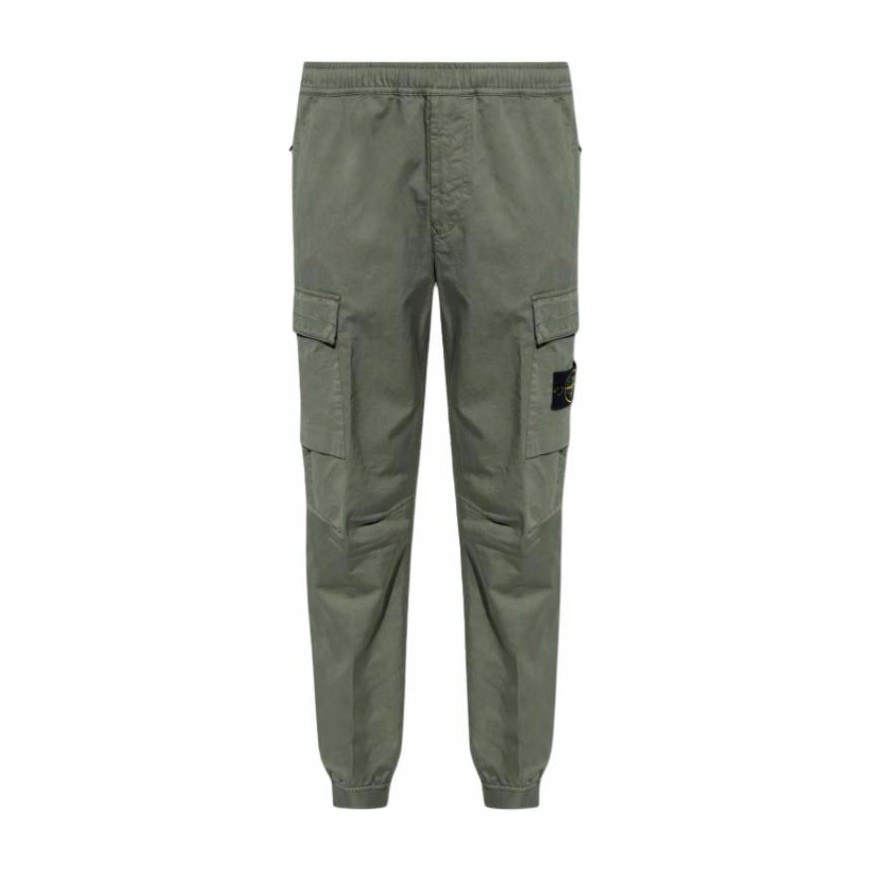 Stone Island Logo Slim Cargo Pants Green