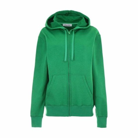 Valentino Logo Hoodie Green