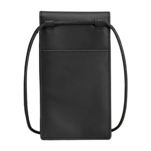 Y-3 Logo Calfskin Crossbody Phone Bag Black