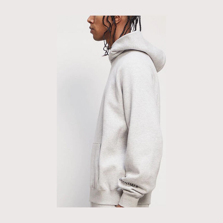 Fear of God Essentials FW20 Core Hoodie Heather Greylogo