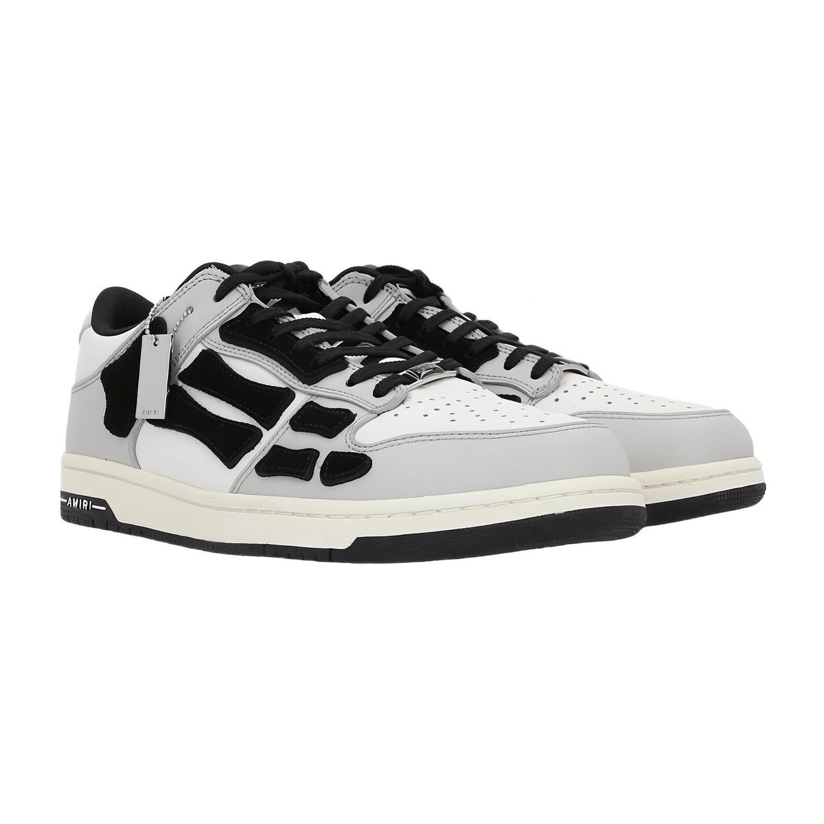 AMIRI Skel-Top Low White Grey