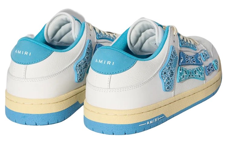 AMIRI Skel-Top Low White Blue