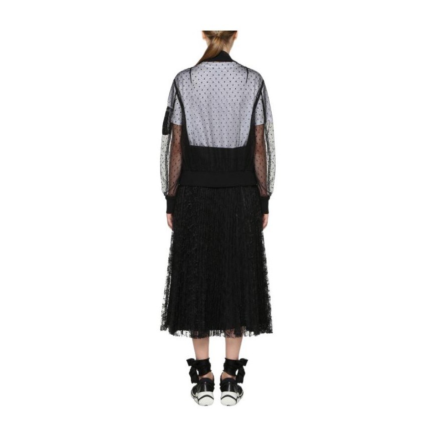 RED VALENTINO Transparent Zip-Up Jacket Black