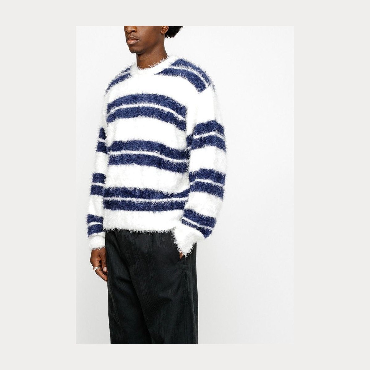 Stussy SS24 Fuzzy Stripe Crewneck Sweater