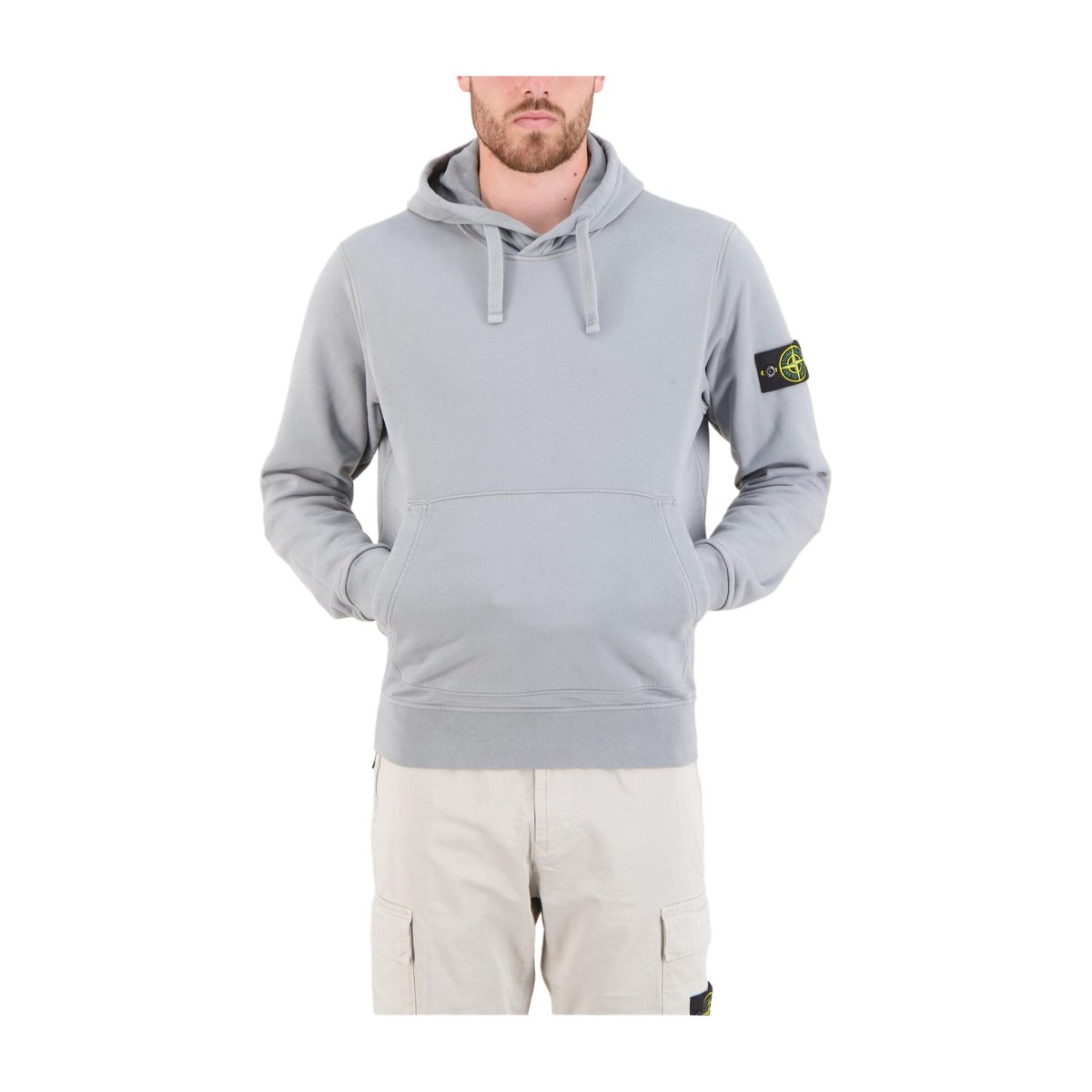 Stone Island Logo Badge Hoodie Green