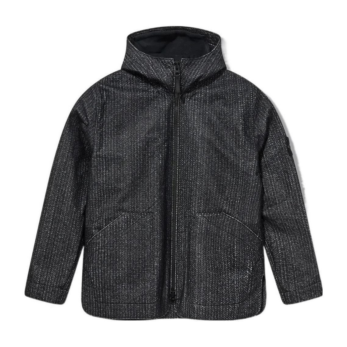 Stone Island White Label Reflective Hooded Jacket Black